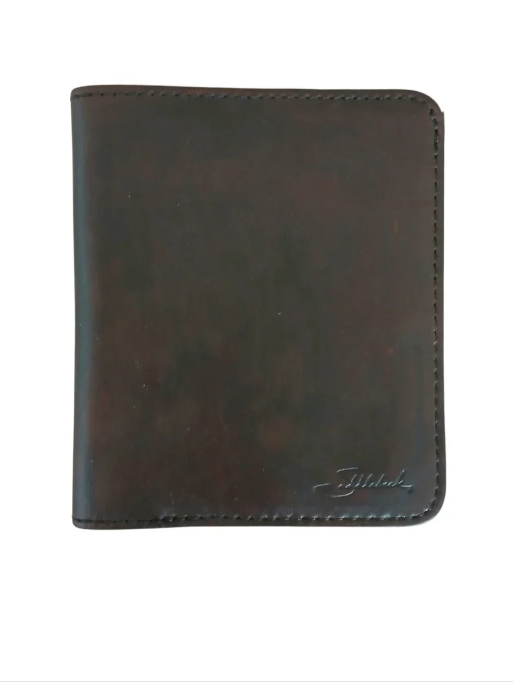 Saddleback Leather Company Rugged Bifold Wallet Dark Brown Heavy Stitch Logo